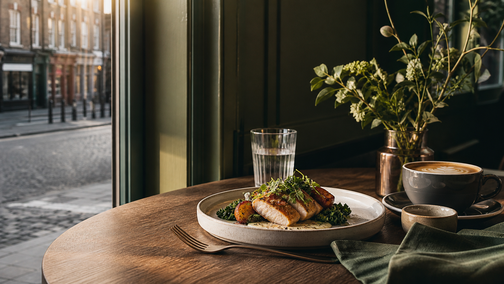 Homepage concept for a restaurant and cafe